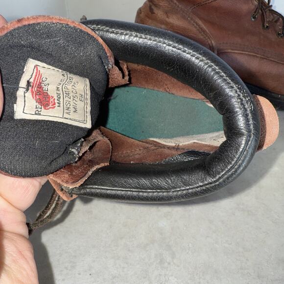Red Wing ANSI Z41 PT99 MI/75 C/75 EH Leather Steel Toe BOOTS 11.5 12D Distress main image 7